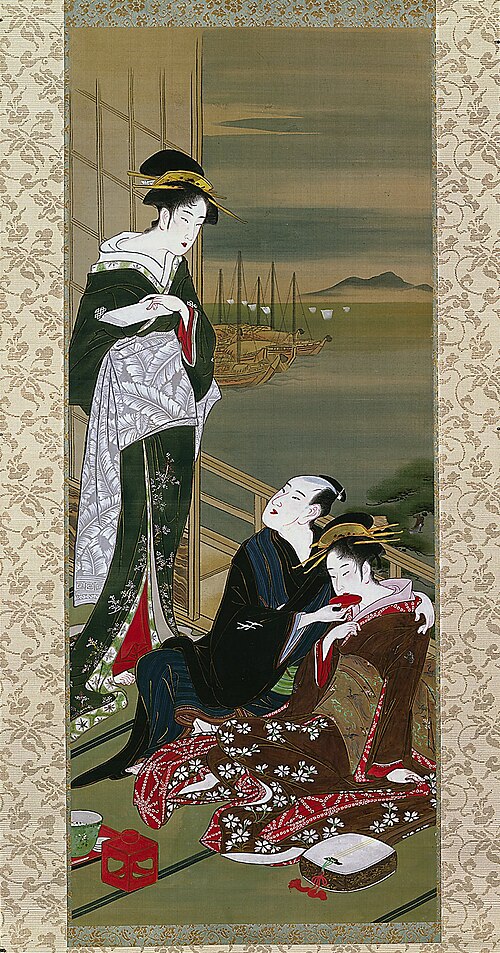Party at a Teahouse in Shinagawa, 1794, Utagawa Toyoharu