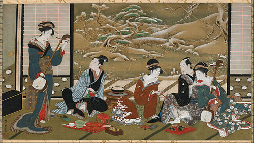 A Winter Party, , Utagawa Toyoharu