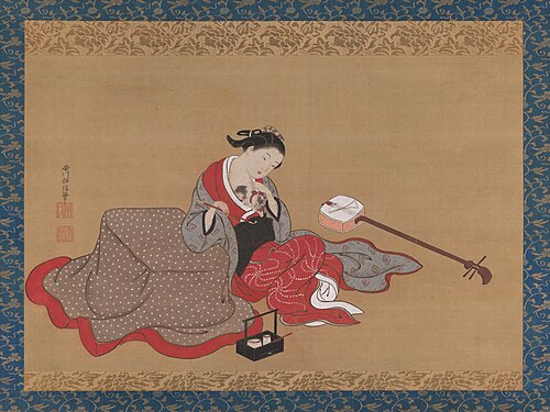 Courtesan with a Kitten, 1716, Nishikawa Sukenobu
