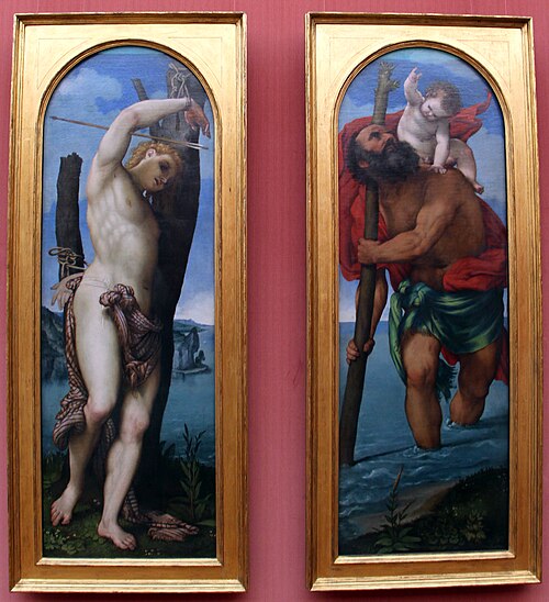 The saints Sebastian and Christopher, 1531, Lorenzo Lotto