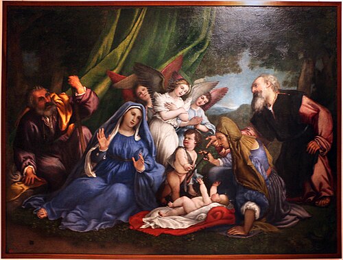 Adoration de l'enfant, 1554, Lorenzo Lotto