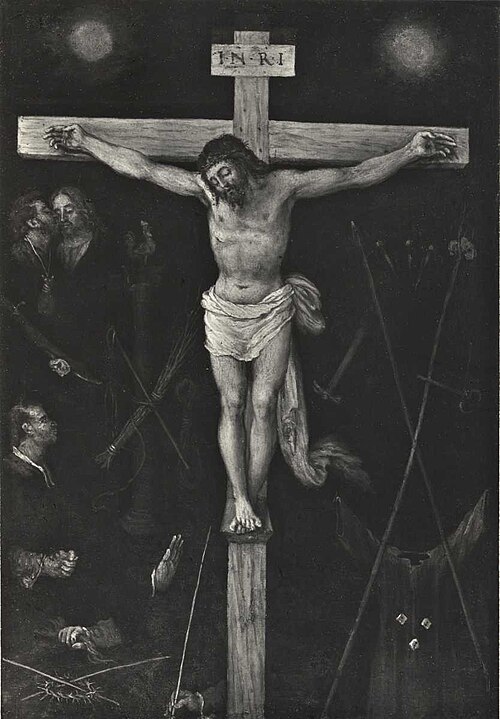Cristo crocifisso con i simboli della passione, 1540, Lorenzo Lotto