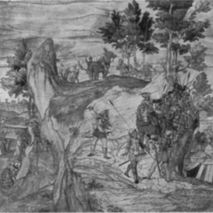 Davide esce da Gerusalemme con l'arca dell'alleanza, 1526, Lorenzo Lotto