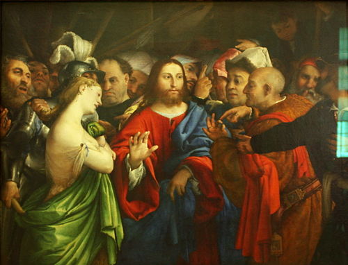 La Femme adultère, 1527, Lorenzo Lotto