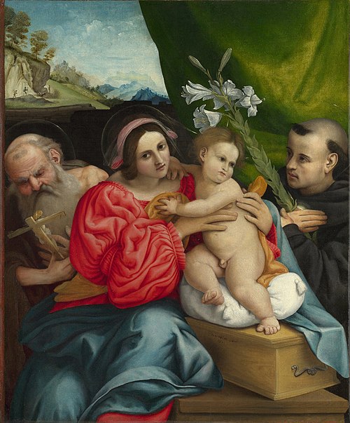 The Virgin and Child with Saints Jerome and Nicholas of Tolentino, 1522, Lorenzo Lotto
