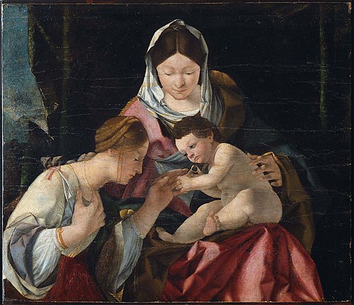 The Mystic Marriage of Saint Catherine, , Lorenzo Lotto