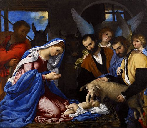 Adoration of the Shepherds, 1534, Lorenzo Lotto