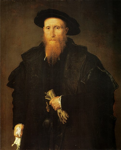 Portrait d'un gentilhomme avec des gants, 1543, Lorenzo Lotto