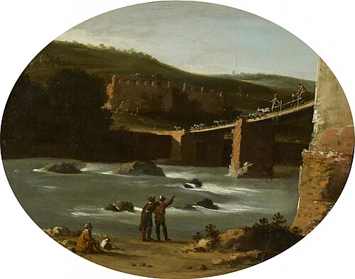 River Landscape with Stone Bridge, , Goffredo Wals