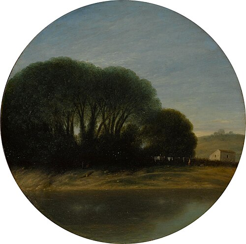 Landscape with a Farm and Trees beside a River, , Goffredo Wals