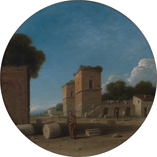 A Roman Landscape with Figures, 1630, Goffredo Wals