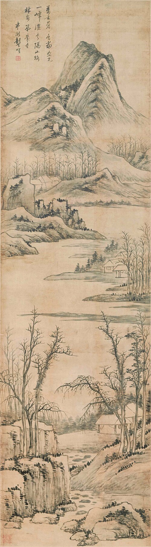 清 龚贤 林泉一峯图轴, , Gong Xian
