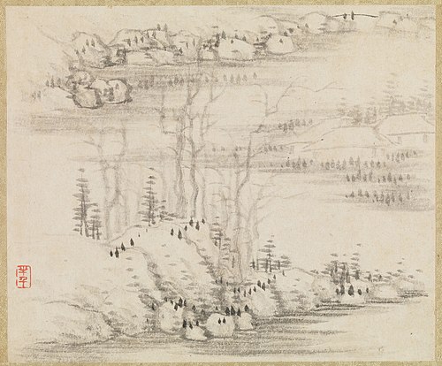 Landscapes and trees, 1679, Gong Xian