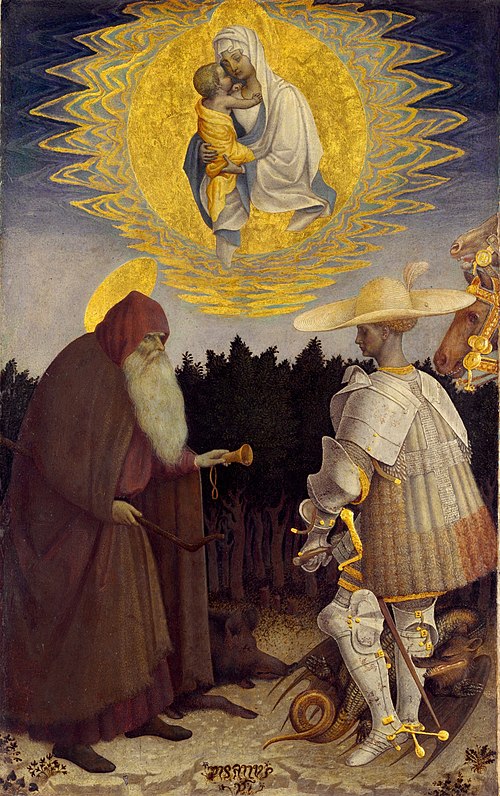 Vierge à l'Enfant avec deux saints, 1400, Pisanello