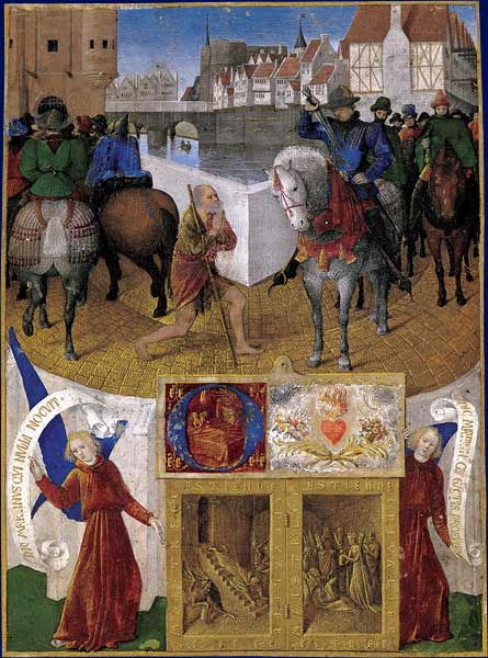 Saint Martin partageant son manteau, 1453, Jean Fouquet