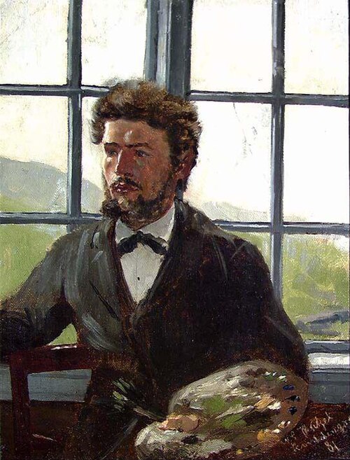 Portrait of the Painter Harald Bertrand, 1881, Gustav Wentzel