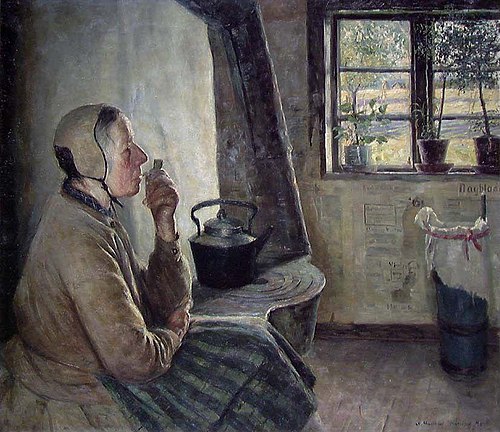 Portrait of "Mor Oppistua", 1890, Gustav Wentzel