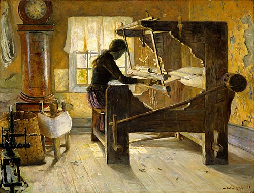 At the Loom, 1890, Gustav Wentzel