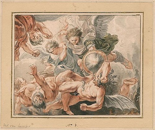 The fall of the rebel angels, 1730, Jacob de Wit