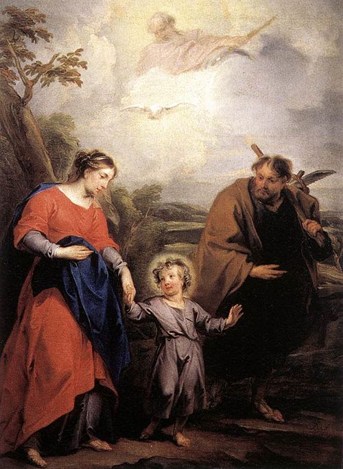 The Return from Egypt, also : Holy Family and Trinity., 1726, Jacob de Wit