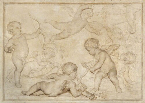 Grisaille Putti with Bows and Arrows, , Jacob de Wit
