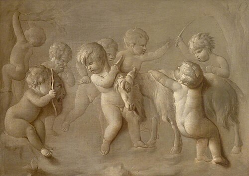 Cupids Playing with a Goat, , Jacob de Wit