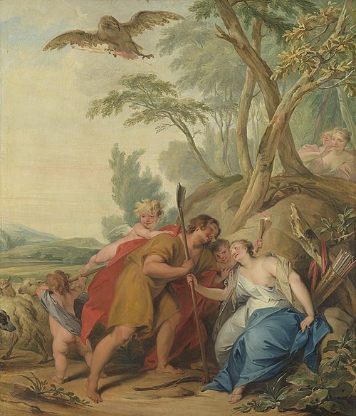Jupiter, Disguised as a Shepherd, Seducing Mnemosyne, the Goddess of Memory, 1727, Jacob de Wit
