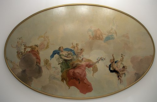 Gods in the sky, ceiling, 1725, Jacob de Wit