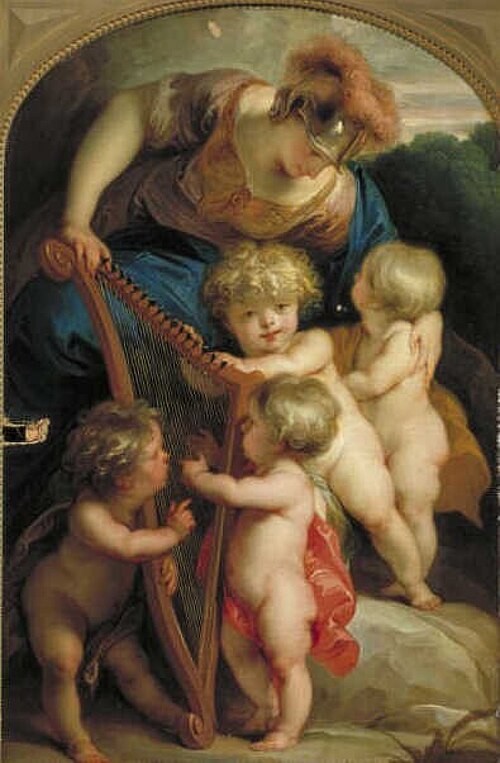 Allegory, Minerva with Three Putti, 1750, Jacob de Wit