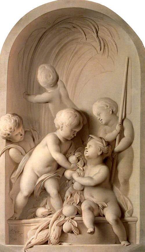 Putti enacting an Allegory of Summer, 1739, Jacob de Wit