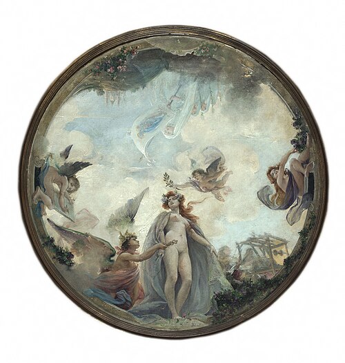 Esquisse pour le Buffet de la gare de Lyon : La ville de Lyon (plafond de la grande salle), 1899, Guillaume Dubufe