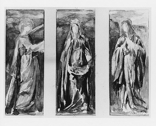 Three Saints (Alternate Study for Chapel Windows, Caldwell House, Newport), 1886, John La Farge