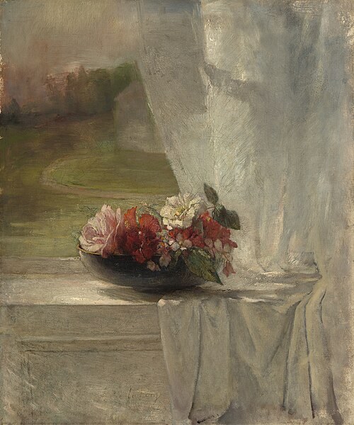 Flowers on a Window Ledge, 1861, John La Farge