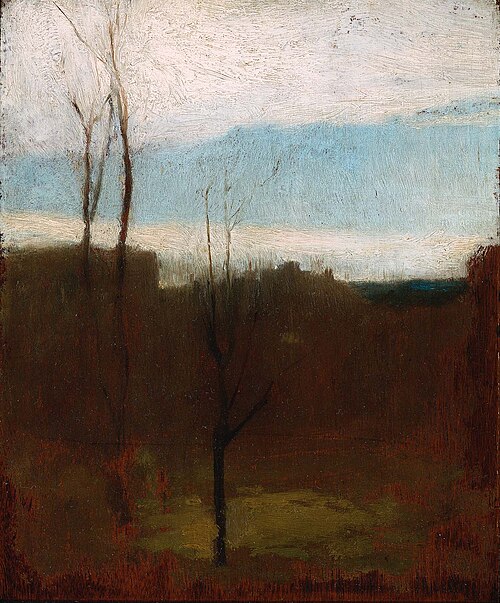 Landscape with Bare Trees and Coastline, 1862, John La Farge