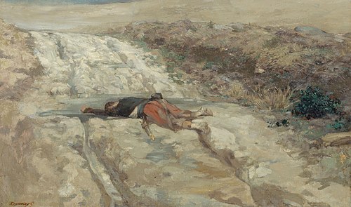 Scène de la guerre de 1870 : soldat mort sur un champ de bataille, 1870, Guillaume Régamey