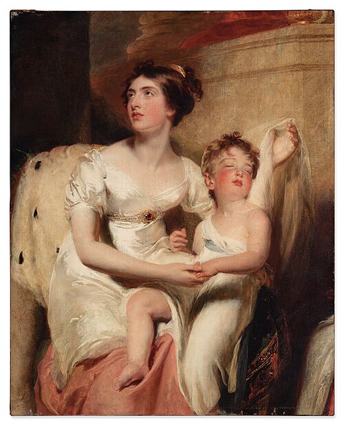 Portrait of Anne, Countess of Charlemont and her son James, 1805, Thomas Lawrence