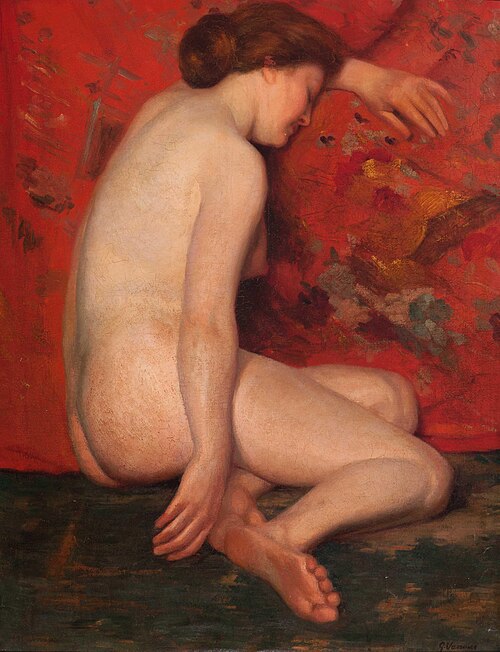 Seated nude., , Gustave Vanaise