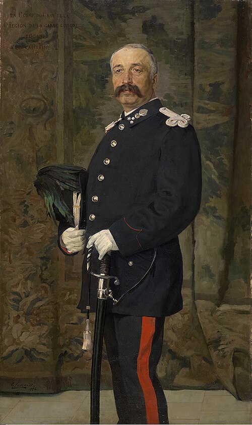 Portret van de heer Bruggeman, kapitein van de burgerwacht, 1884, Gustave Vanaise
