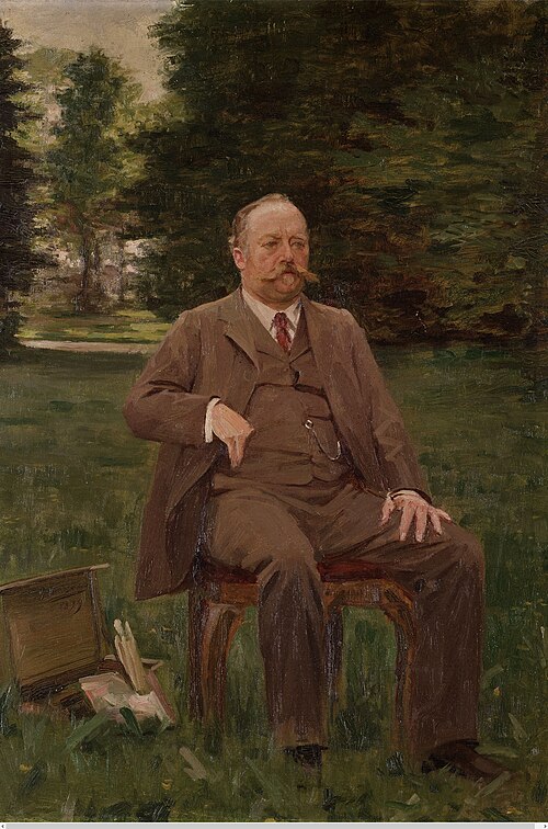 Fernand Scribe dans son jardin, 1899, Gustave Vanaise