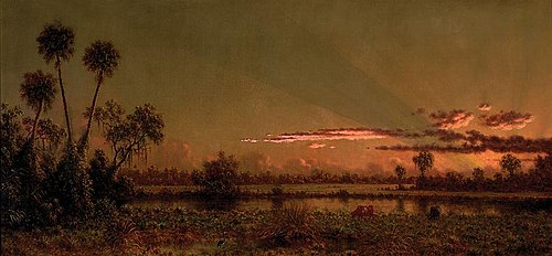 Tropical Sunset: Florida Marsh, 1887, Martin Johnson Heade