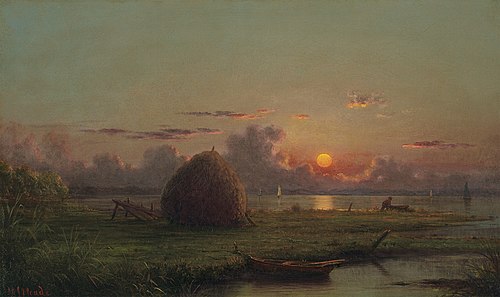 Haystack at Sunset, , Martin Johnson Heade
