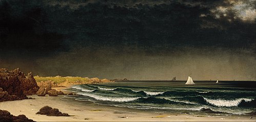 Tempête approchant : plage près de Newport, 1861, Martin Johnson Heade