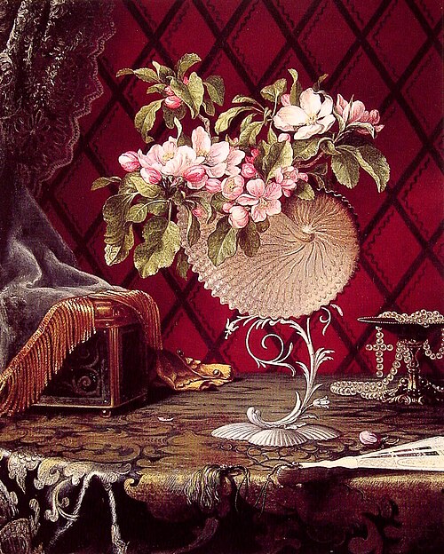 Still Life with Apple Blossoms in a Nautilus Shell, 1870, Martin Johnson Heade