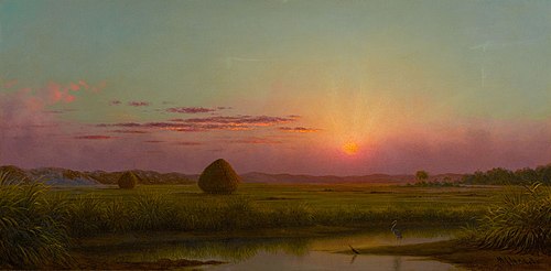 Sunset over the Marsh, 1876, Martin Johnson Heade
