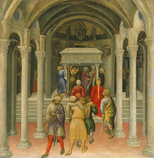 The Crippled and Sick Cured at the Tomb of Saint Nicholas, 1425, Gentile da Fabriano