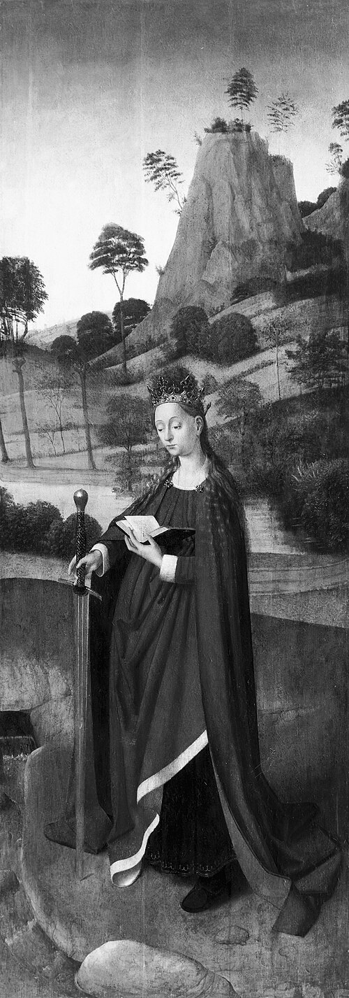 St. Catherine / altar wing, 1462, Petrus Christus