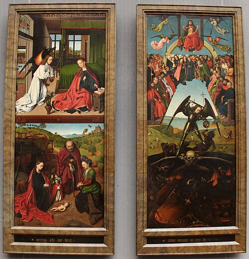 Last Judgement, Annunciation and Nativity of Christ by Petrus Christus, 1452, Petrus Christus