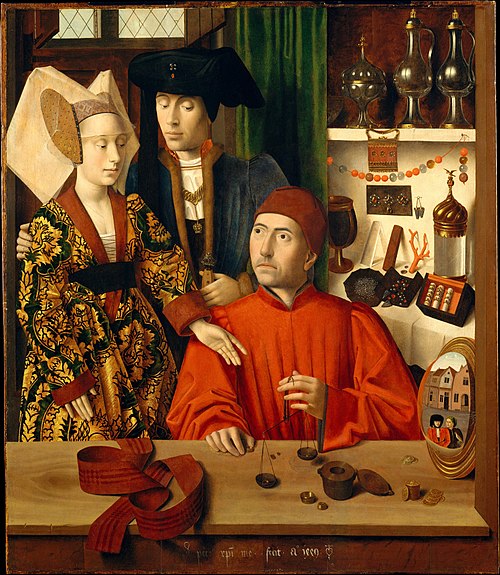 Un orfèvre dans son atelier, peut-être saint Éloi, 1449, Petrus Christus