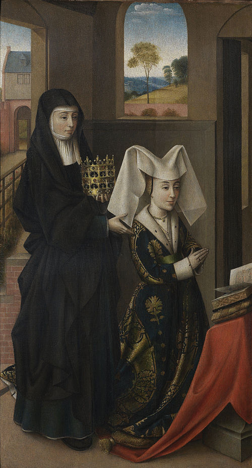 Isabelle de Portugal avec sainte Élisabeth, 1457, Petrus Christus