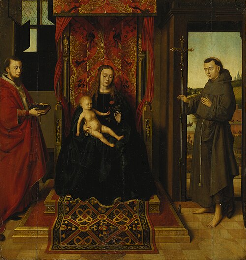 Vierge à l'Enfant, avec saint Jérôme et saint François, 1457, Petrus Christus